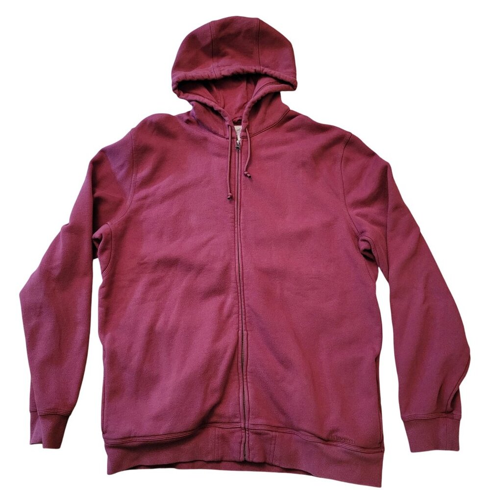 LL Bean Katahdin Iron Works Full Zip‎ Hoodie Sweatshirt Tall L Maroon